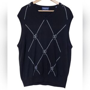 Austin Reed London Cashmere & Silk Rampant Lion Sweater Vest Size XL